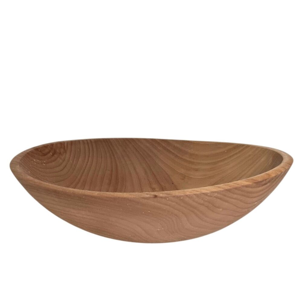 Vintage Vermont Turned Wood Bowl Dough Bowl 12" x 3" Rustic Farmhouse